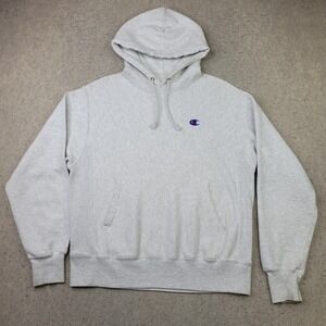 Champion Reverse Weave Hoodie Off White Mens‎ M Pullover Drawstring Pockets